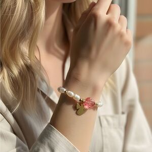 Chic Pearl and Pink Bead Bracelet